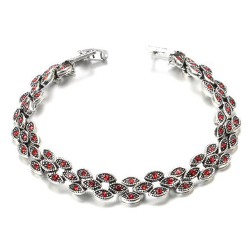 Vintage Silver Plated Bracelets Oval Eye Crystal Bangles For Women - The Jewellery Supermarket